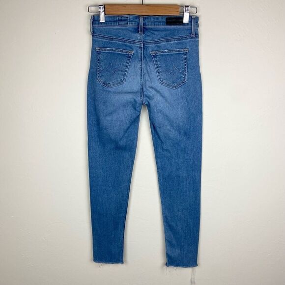 AG ‘The Stevie Ankle’ Frayed Hem Slim Straight Jeans - Picture 6 of 8